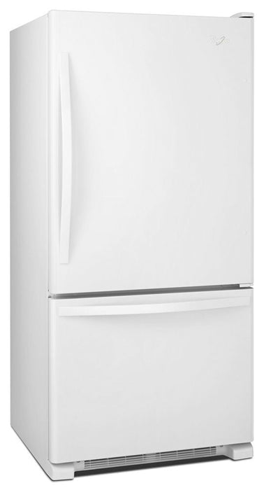 Whirlpool WRB322DMBW 33-Inches Wide Bottom-Freezer Refrigerator With Spillguard Glass Shelves - 22 Cu. Ft