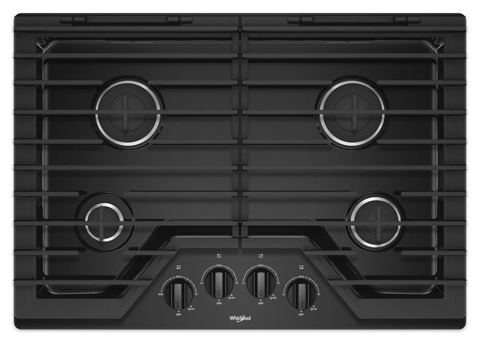 Whirlpool WCG55US0HB 30-Inch Gas Cooktop With Ez-2-Lift Hinged Cast-Iron Grates