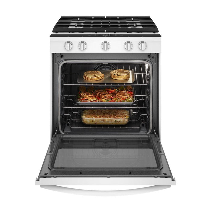 Whirlpool WEG750H0HW 5.8 Cu. Ft. Smart Slide-In Gas Range With Ez-2-Lift Hinged Cast-Iron Grates