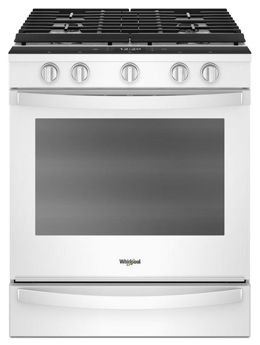 Whirlpool WEG750H0HW 5.8 Cu. Ft. Smart Slide-In Gas Range With Ez-2-Lift Hinged Cast-Iron Grates