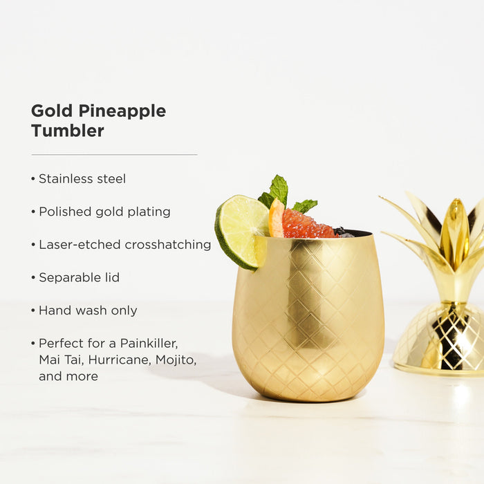 Pacific Pineapple Tumbler in Gold