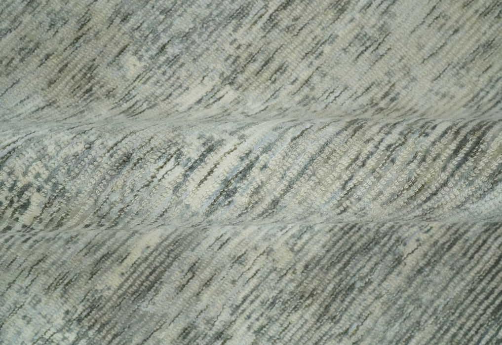 Modern Abstract Beige, silver, Gray and Charcoal 5x8 Hand loom Viscose Area Rug