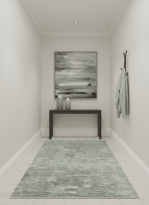 Modern Abstract Beige, silver, Gray and Charcoal 5x8 Hand loom Viscose Area Rug