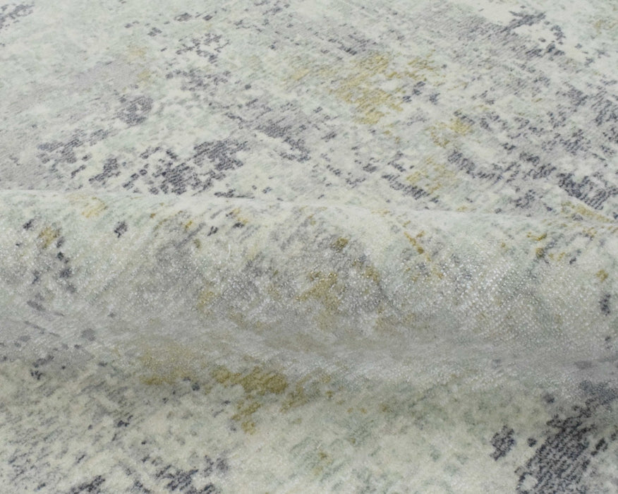 Modern Abstract Gray and Ivory Rug made with Art Silk | TRD10132