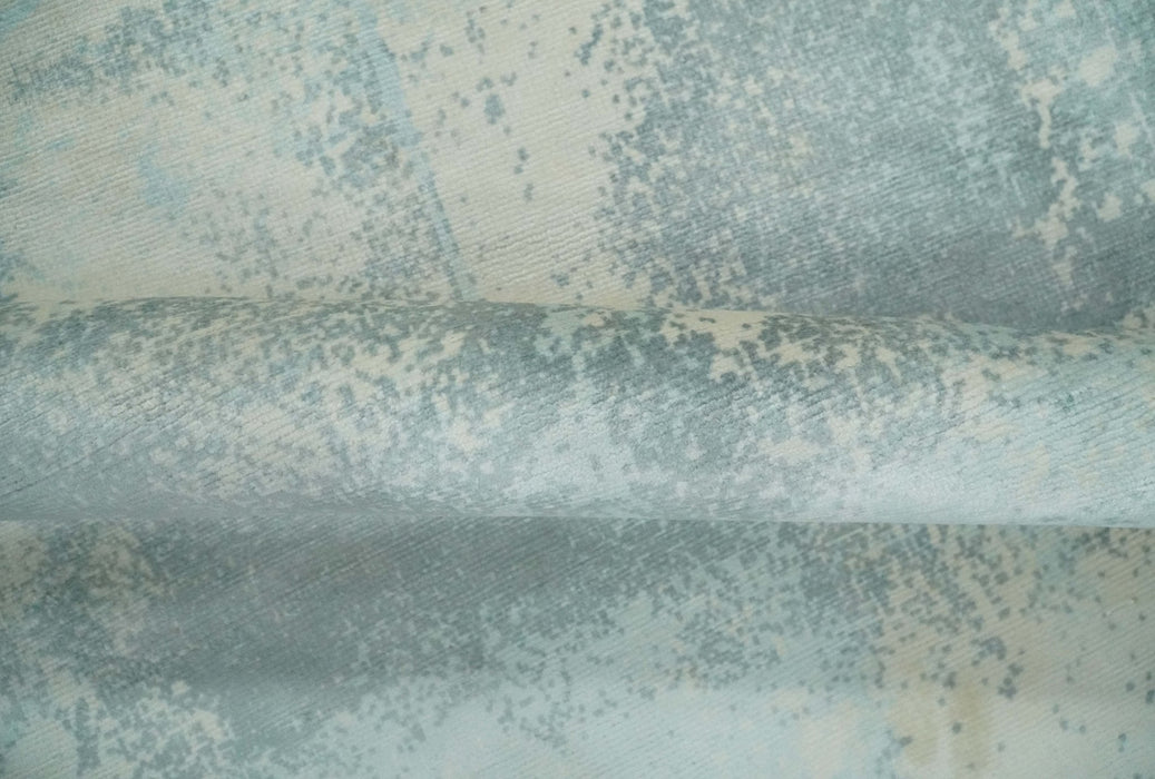 Modern Abstract Light Blue, Beige and Gray Hand loom 5x8 wool and Viscose Area Rug