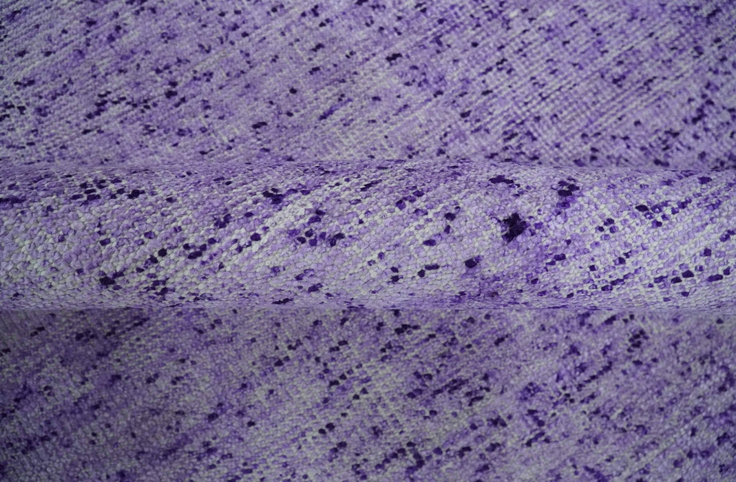 Modern Abstract Purple and Silver Hand knotted 8x10 Woven Art Silk Area Rug