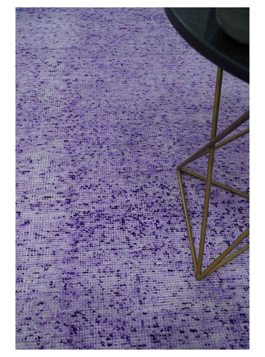 Modern Abstract Purple and Silver Hand knotted 8x10 Woven Art Silk Area Rug