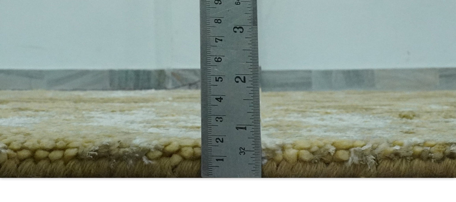 Modern Abstract Shades of Olive and Silver 5x8 Hand knotted wool and art silk area rug