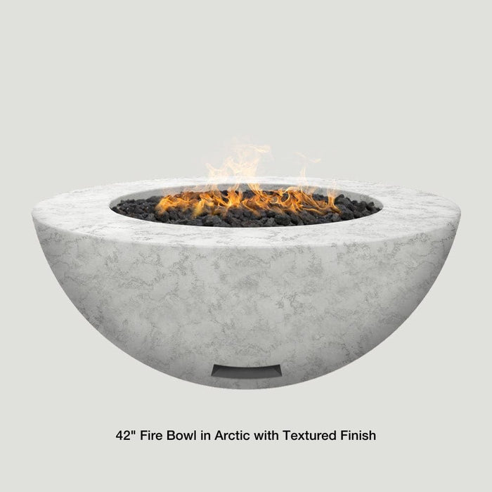 Modern Blaze 42-Inch Round Concrete Gas Fire Bowl with Push Button Ignition