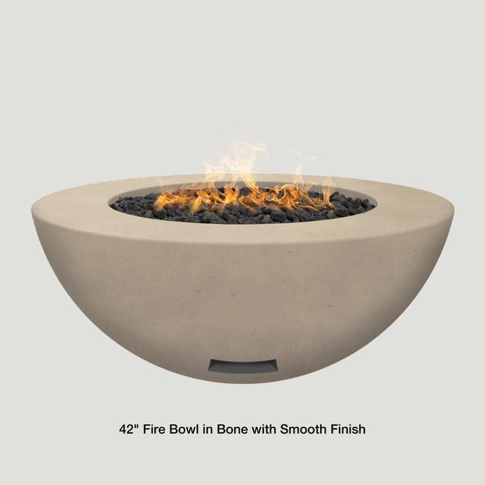 Modern Blaze 42-Inch Round Concrete Gas Fire Bowl with Push Button Ignition