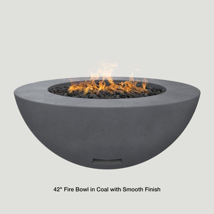 Modern Blaze 42-Inch Round Concrete Gas Fire Bowl with Push Button Ignition