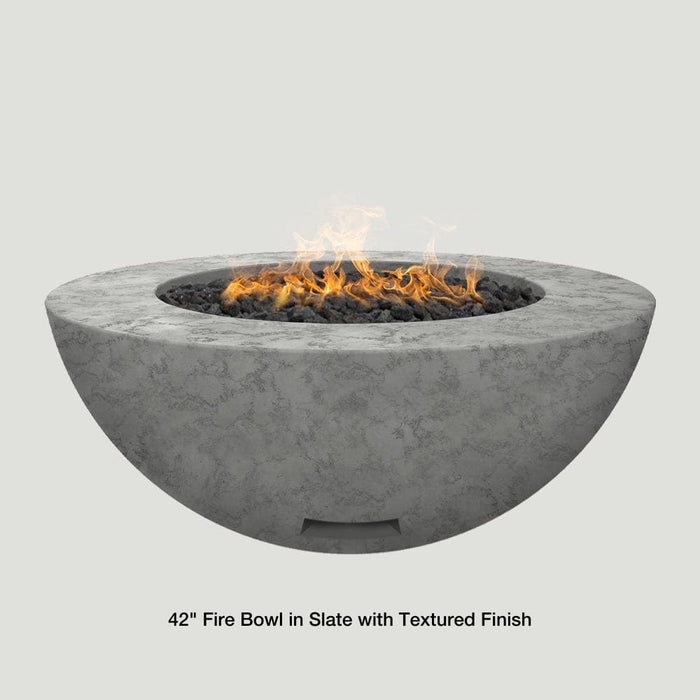 Modern Blaze 42-Inch Round Concrete Gas Fire Bowl with Push Button Ignition