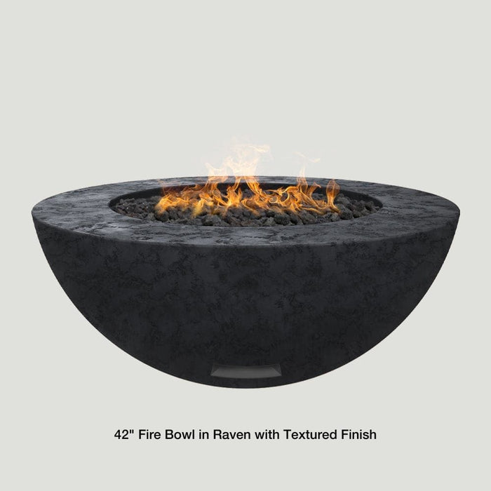 Modern Blaze 42-Inch Round Concrete Gas Fire Bowl with Push Button Ignition