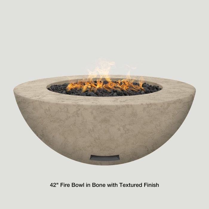 Modern Blaze 42-Inch Round Concrete Gas Fire Bowl with Push Button Ignition