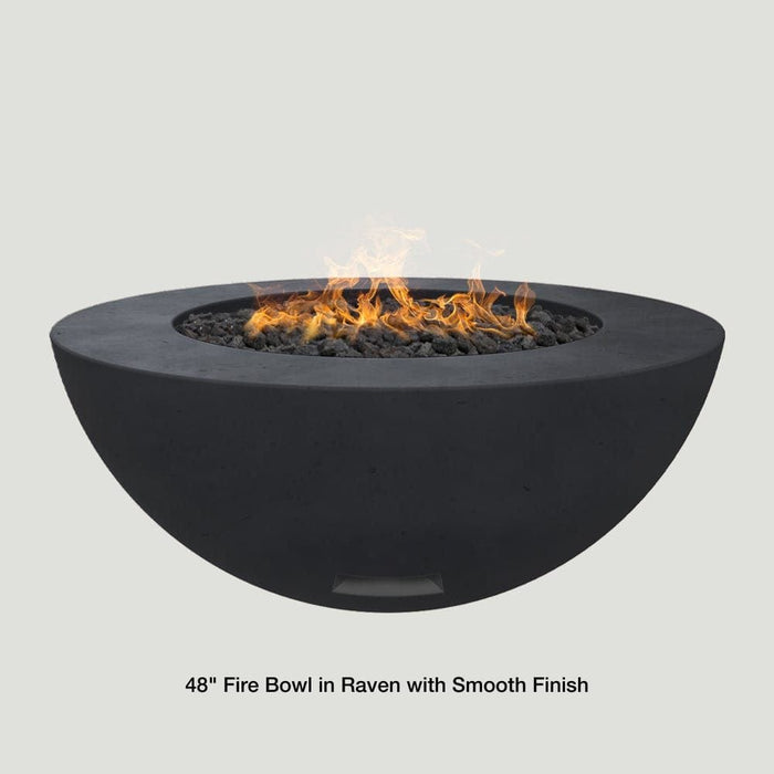 Modern Blaze 48-Inch Round Concrete Gas Fire Bowl with Push Button Ignition