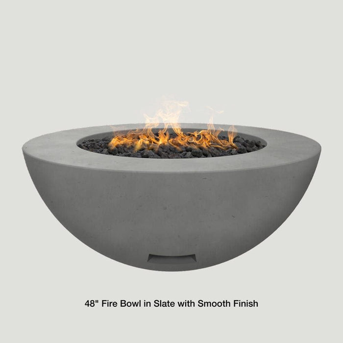 Modern Blaze 48-Inch Round Concrete Gas Fire Bowl with Push Button Ignition