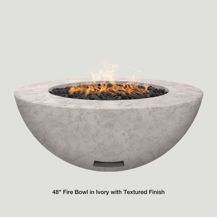 Modern Blaze 48-Inch Round Concrete Gas Fire Bowl with Push Button Ignition