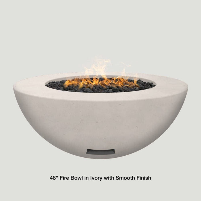 Modern Blaze 48-Inch Round Concrete Gas Fire Bowl with Push Button Ignition