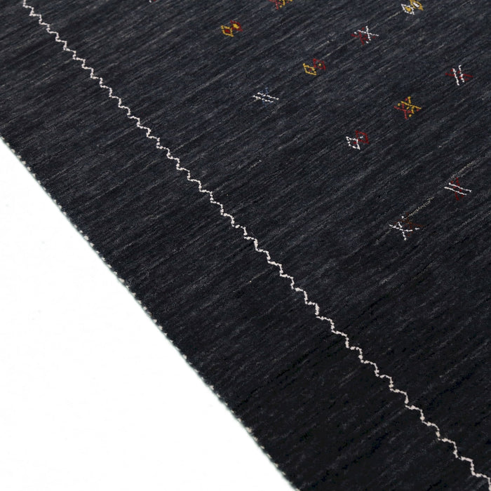 Modern Charcoal And White Hand Loomed Wool Area Rug
