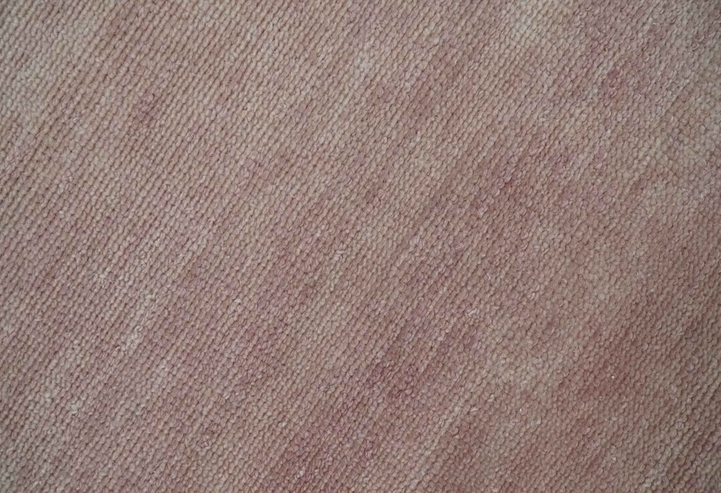 Modern Contemporary Solid Peach Hand knotted 8x10 wool Area Rug