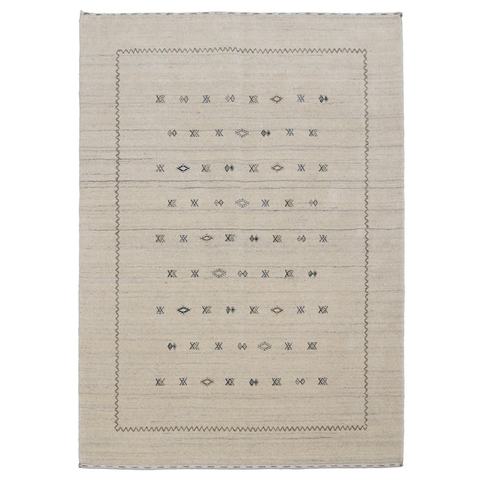 Modern Design Beige Hand Loomed Wool Area Rug