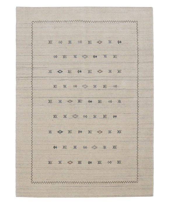 Modern Design Beige Hand Loomed Wool Area Rug