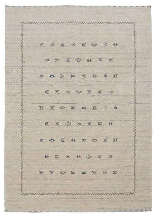 Modern Design Beige Hand Loomed Wool Area Rug