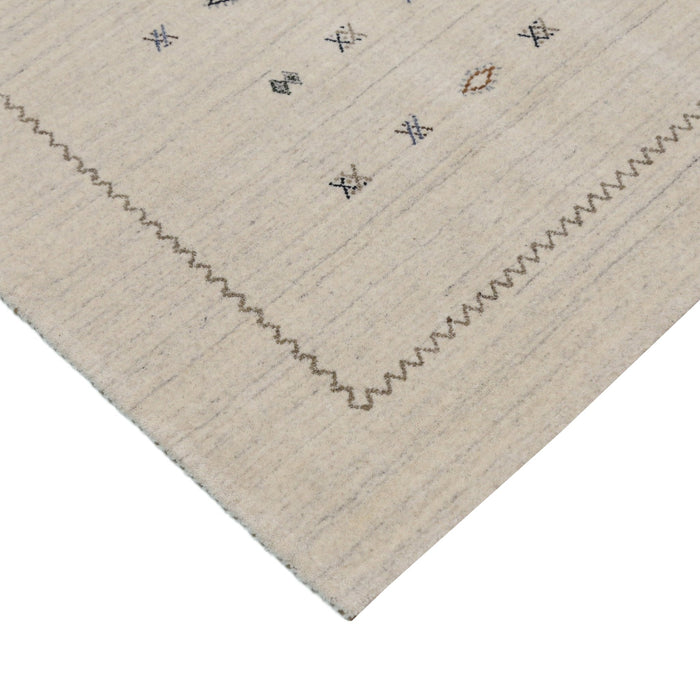 Modern Design Beige Hand Loomed Wool Area Rug