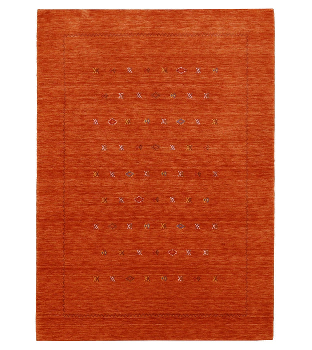 Modern Design Orange Hand Loomed Wool Area Rug