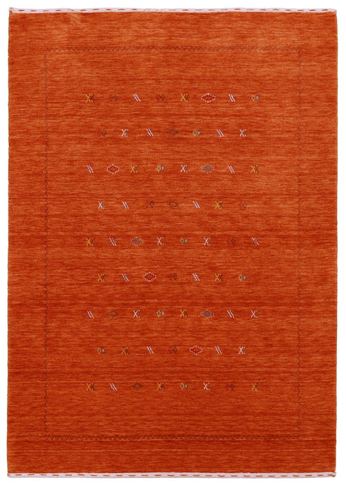 Modern Design Orange Hand Loomed Wool Area Rug