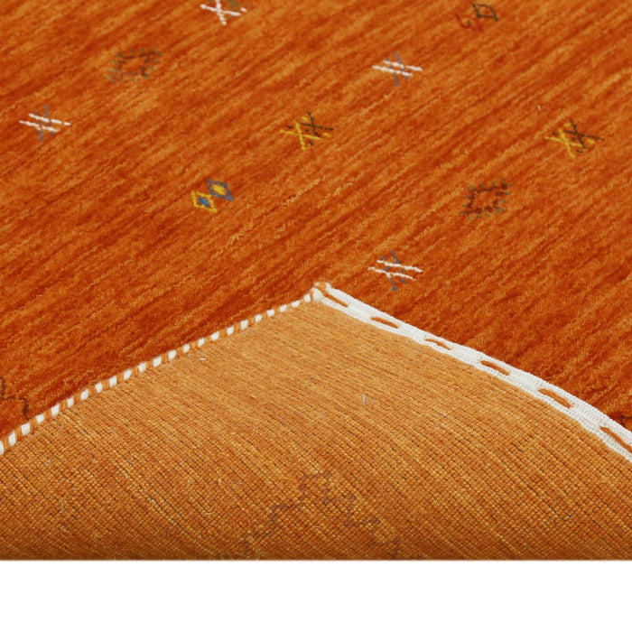 Modern Design Orange Hand Loomed Wool Area Rug