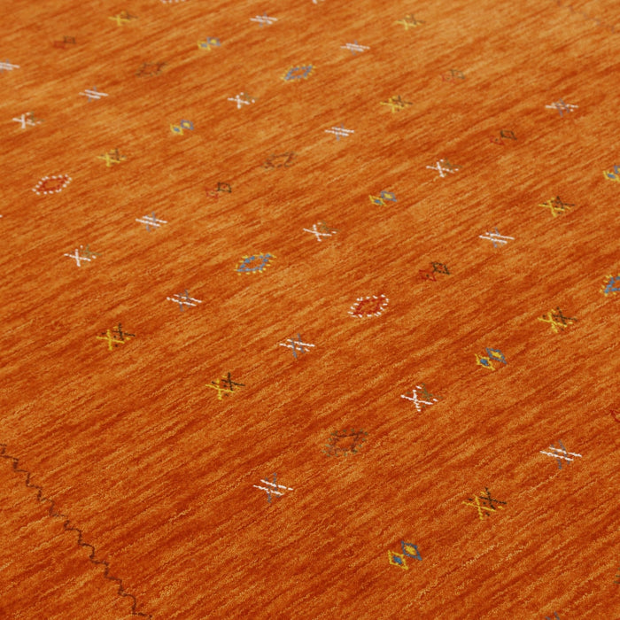 Modern Design Orange Hand Loomed Wool Area Rug