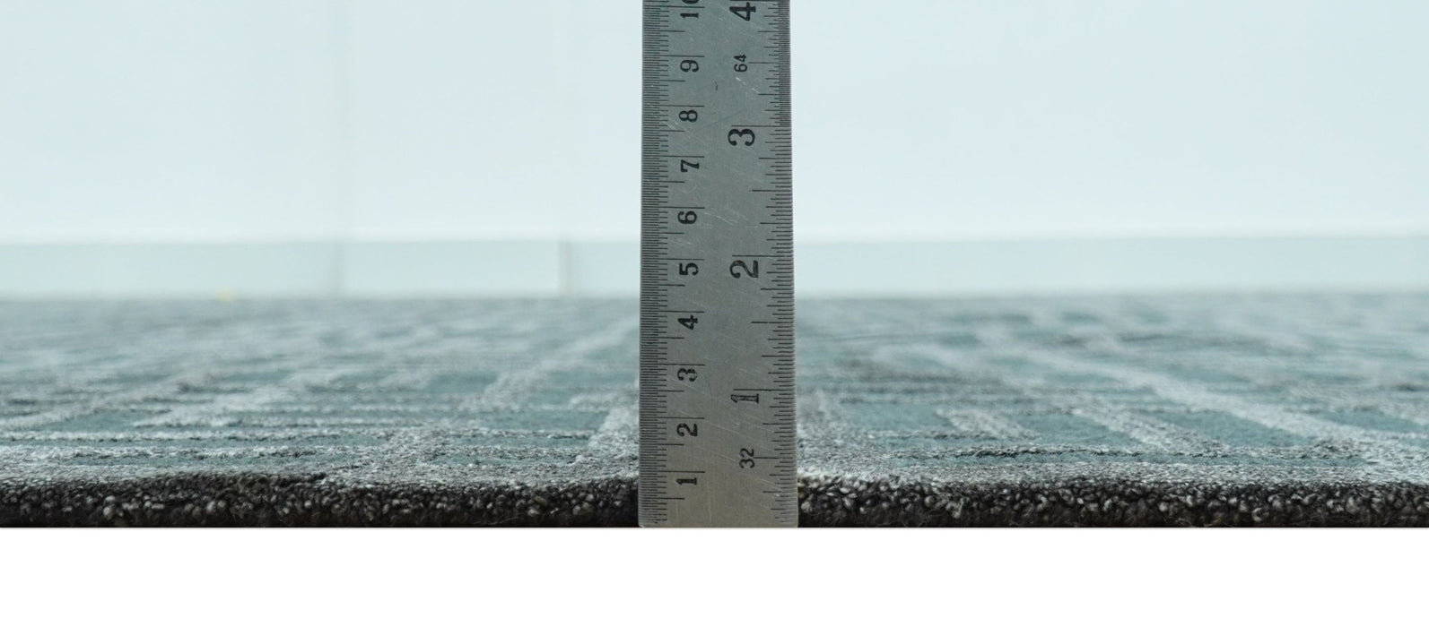 Modern Geometric Design Dark Teal And Silver 8x10 Hand Knotted Wool And Art Silk Rug