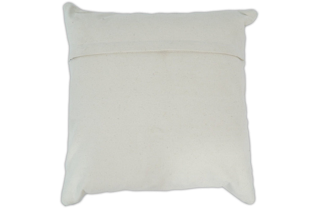 Modern Geometric Silver and Ivory Striped Genuine leather Pillow, Cushion | PL18