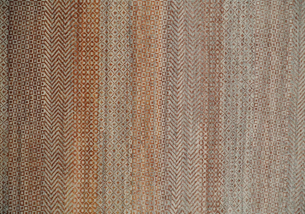 Modern Geometric Trellis Scandinavian Hand Knotted 8x10 Rust, Ivory and Gray Wool Area Rug | TRDCP940810
