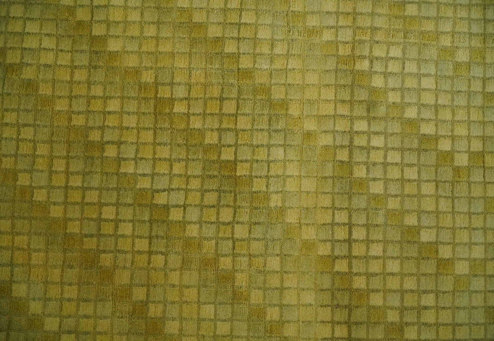 Modern Geometrical Boxes Olive Hand loom 5x8 wool Area Rug