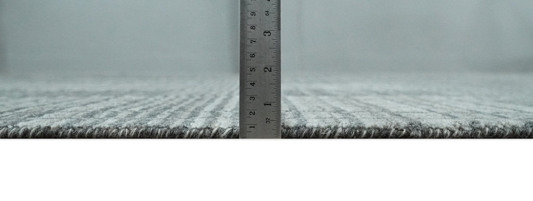 Modern Geometrical Checkered striped Hand Made 8x10 Charcoal, Gray and Silver Scandinavian Blended Wool Flatwoven Area Rug | KE38