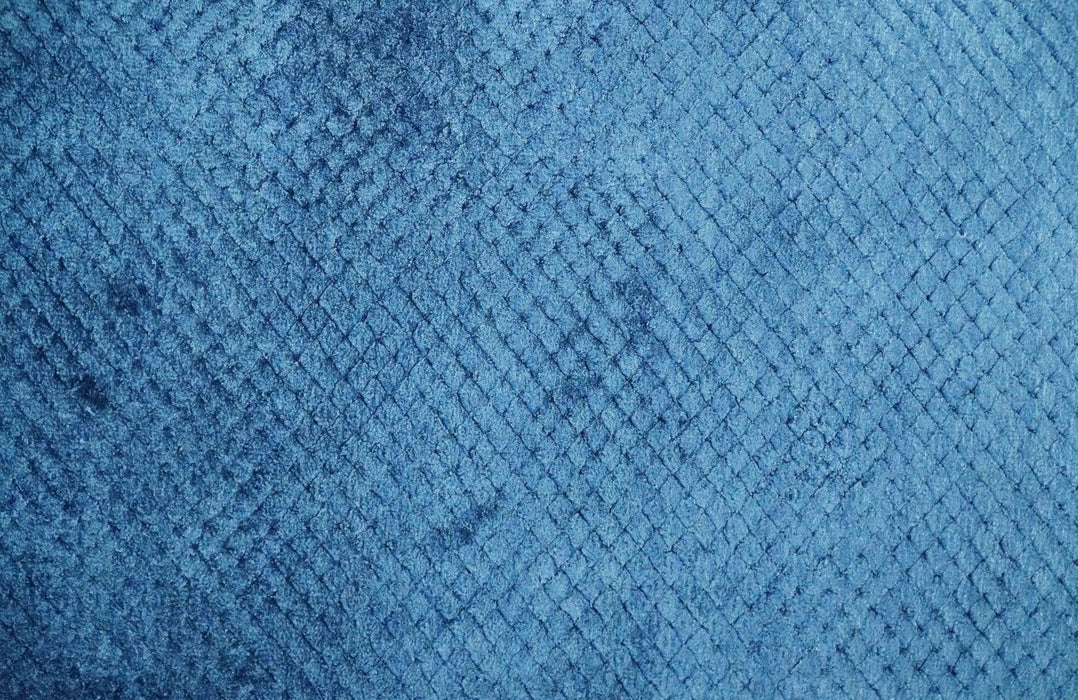 Modern Geometrical Cross Square Hand Made 2x4 Blue Art silk Area Rug
