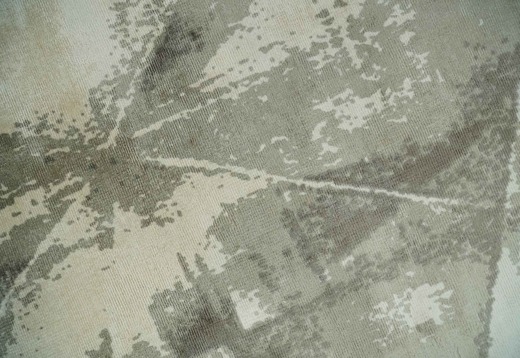Modern Geometrical Diamond Cut Design Beige and Gray 5x8 Hand loom Viscose Area Rug
