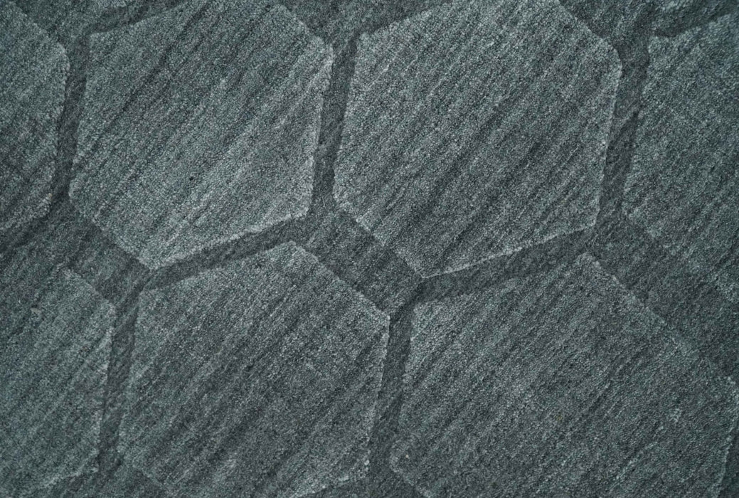 Modern Geometrical Hand Woven 2x3 Charcoal Area Rug made with Art Silk | N7123