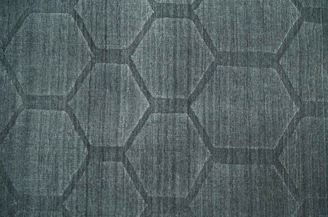 Modern Geometrical Hand Woven 2x3 Charcoal Area Rug made with Art Silk | N7123