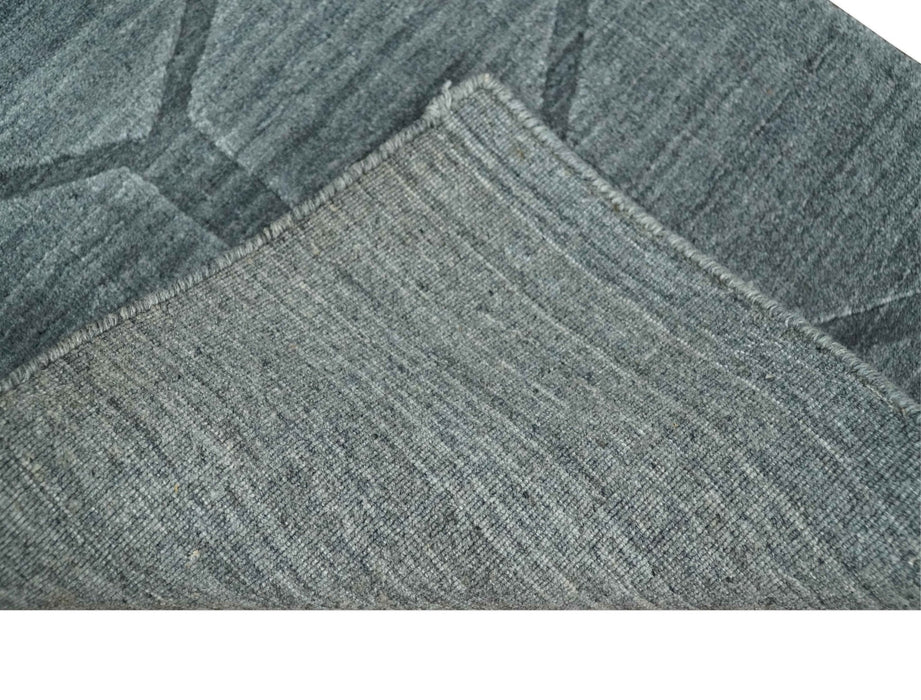 Modern Geometrical Hand Woven 2x3 Charcoal Area Rug made with Art Silk | N7123