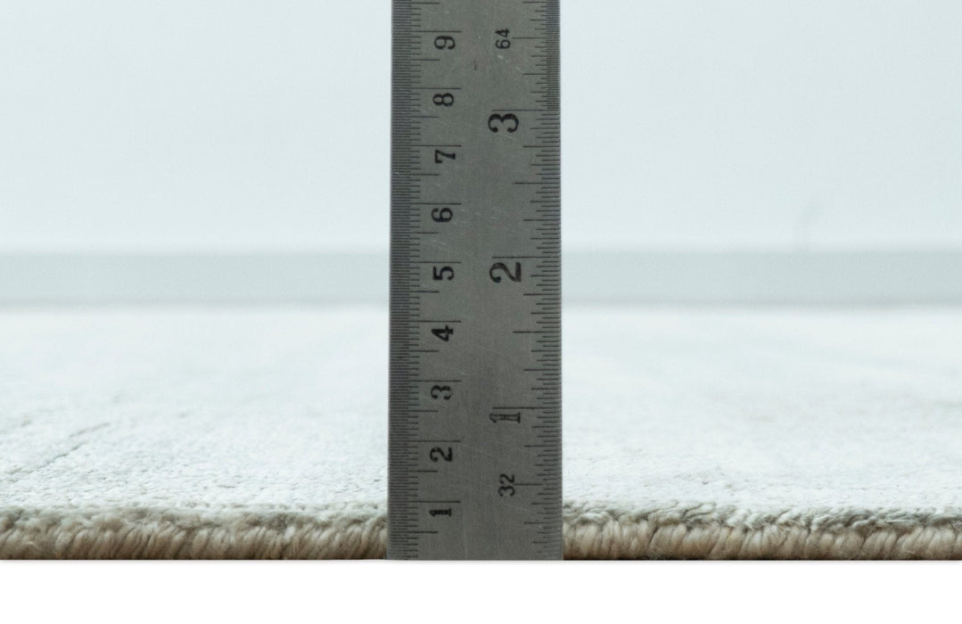 Modern Gray Solid Design 6x8.7  Hand Knotted Wool Area Rug