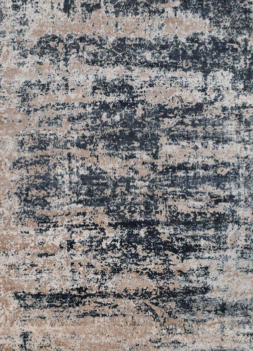 Peach and Black Industrial Design Handmade Bamboo Silk 8x10 Area Rug  | TRD1692810