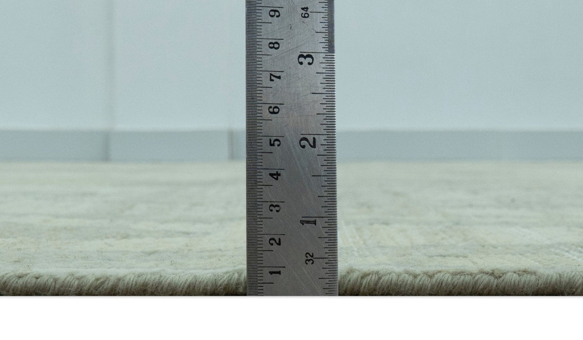 Modern Ikat Design distressed Beige And Charcoal Hand Knotted Custom Made wool rug