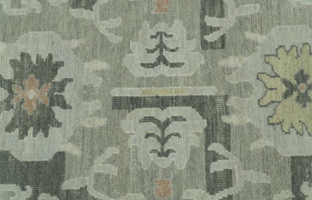 Modern Ikat Design Silver And Blue  8X10 Hand Knotted wool rug