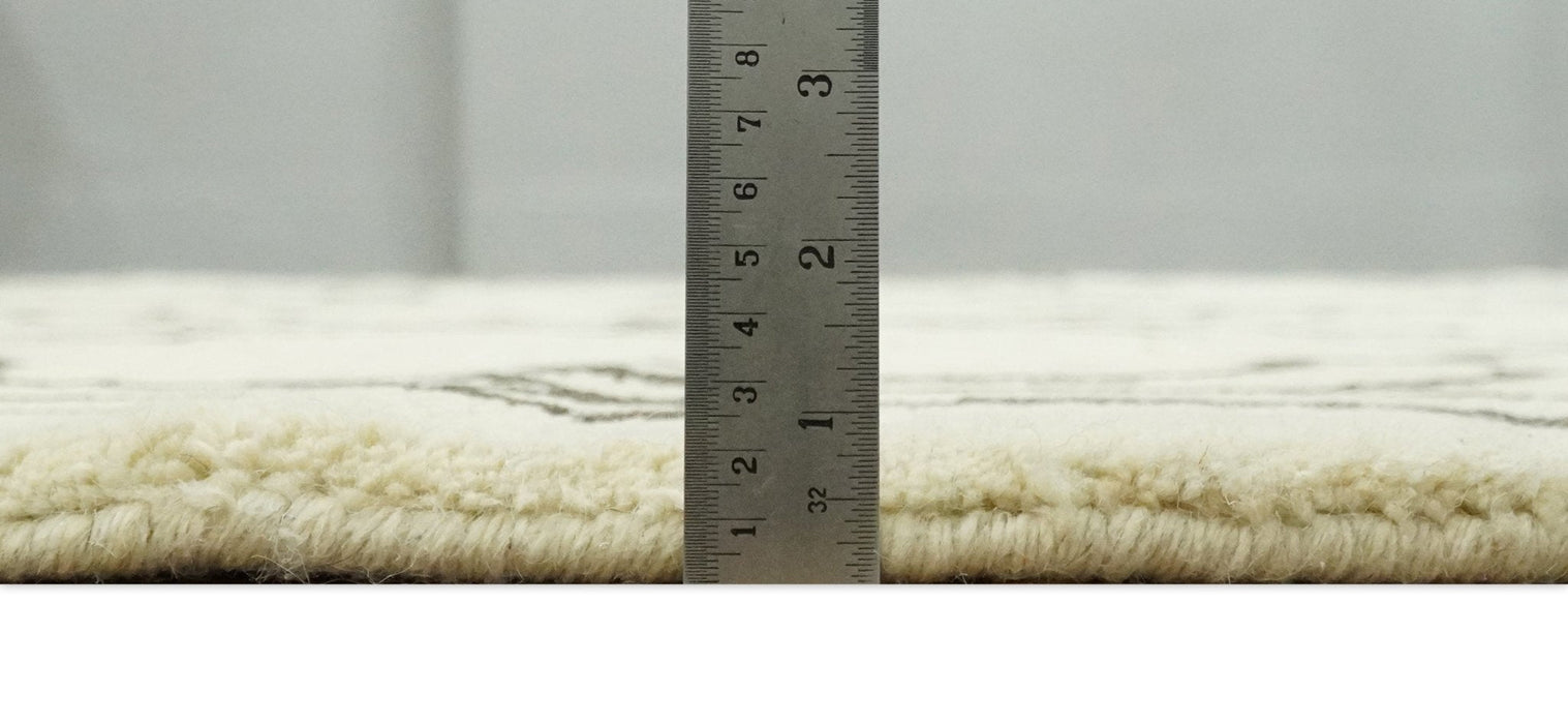 Modern Moroccan Trellis 6x8 Ivory and Brown Natural Farmhouse Wool Hand Woven Rug | HL1