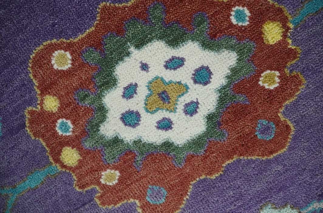 Modern Oushak 9x12 Hand Knotted Persian Purple and Blue Colorful Wool Area Rug | TRDCP850912