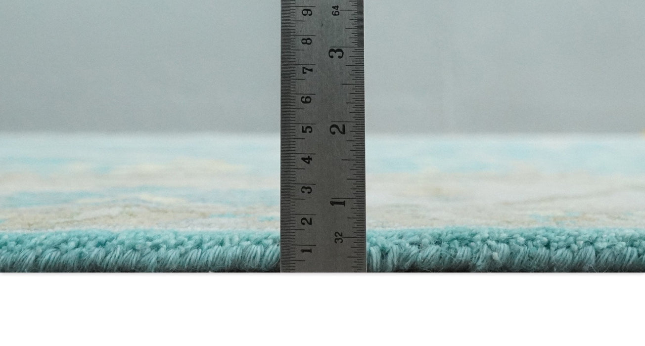 Modern Oushak Hand Knotted 8x10 Persian Blue and Silver Antique Wool Area Rug | TRDCP912810