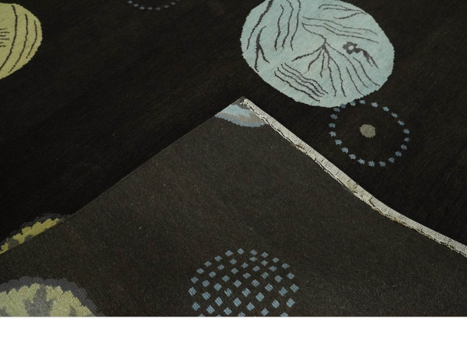 Modern Premium look Dark Brown 5x8 Hand loom Wool and Art Silk Area Rug